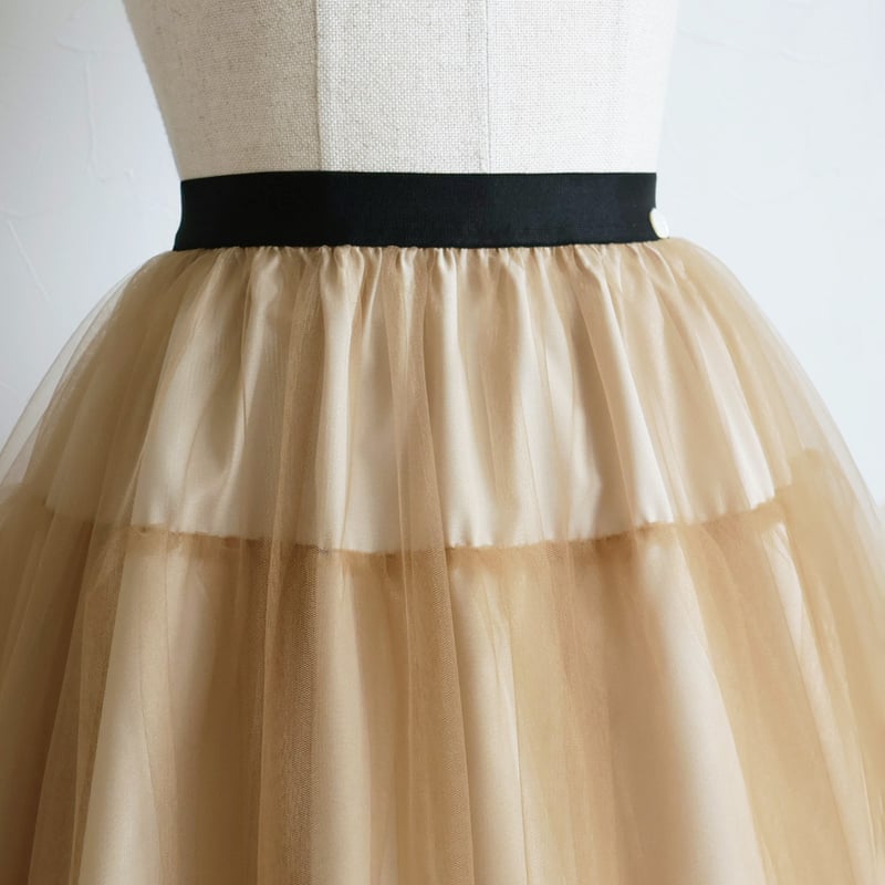 ジョリーミニョン　ギャザー切り替えチュールスカート ミディ丈】ギャザー切り替えチュールスカート【JM2354BE】 商品