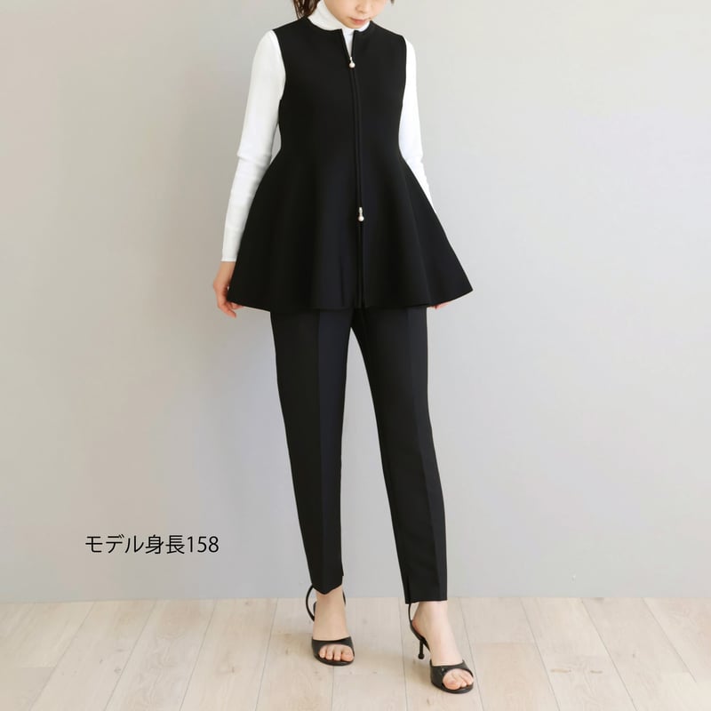 ホールガーメント オープンファスナー ペプラムジレ【JM1307BE