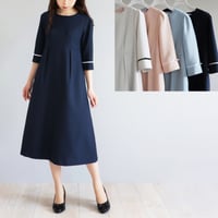 グログランリボン付き ハイウエスト切り替えワンピース【JM1355BE】