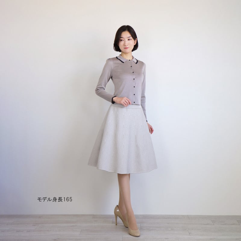 ストレッチハーフミラノ 編み襟付きカーディガン | jolie mignon 