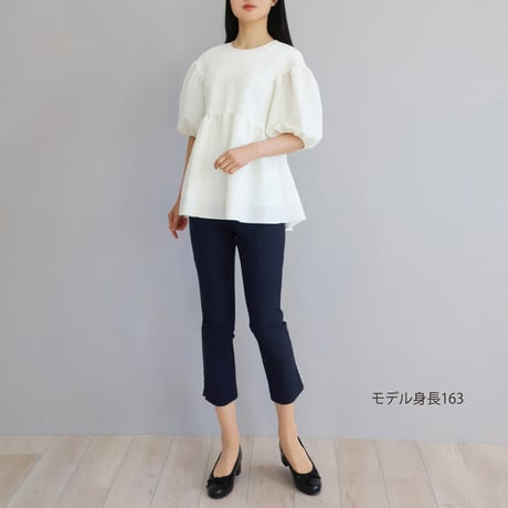 【M-StyleLuxeコラボ】バックリボン付き ペプラムトップス【JM1384BF】