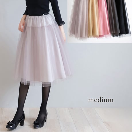 美品✨jolie mignon チュールレース ティアードスカート黒×アイボリー チュールティアードスカート