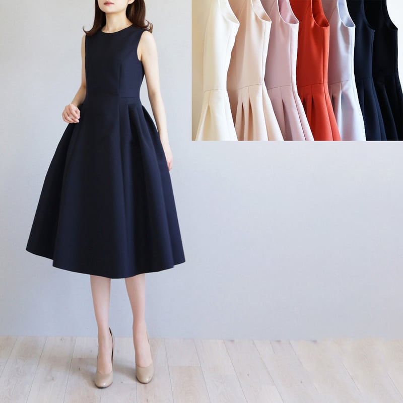 ジョリーミニョンのネイビーのグログランワンピース jolie