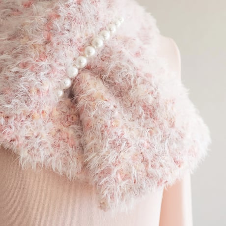 ベルベット×ファーヤーン ツイードティペット【JM2385BF】