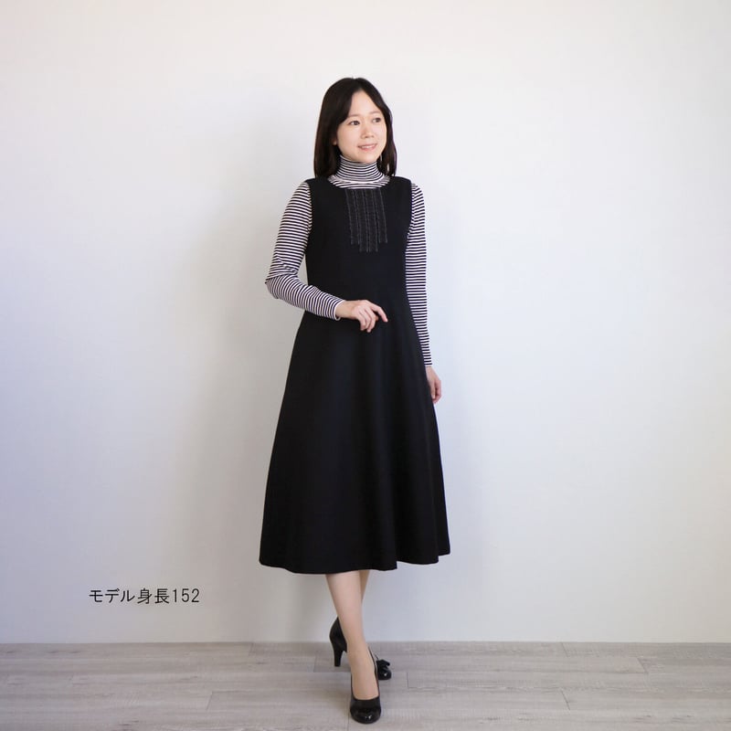 最新♡ジョリーミニョン　リボン付きシャンブレー　スカート ミディ丈　ブラック♡ 最新♡ジョリーミニョンリボン付きシャンブレースカート ミディ
