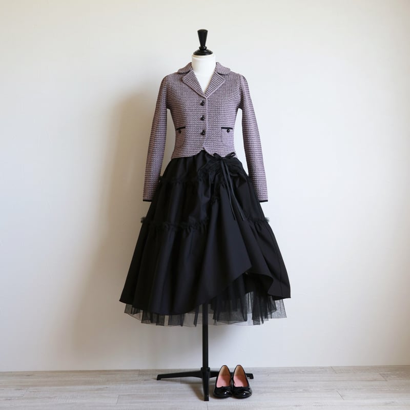 チュール使い リボンドロストティアードスカート【JM1273BD】 | jolie