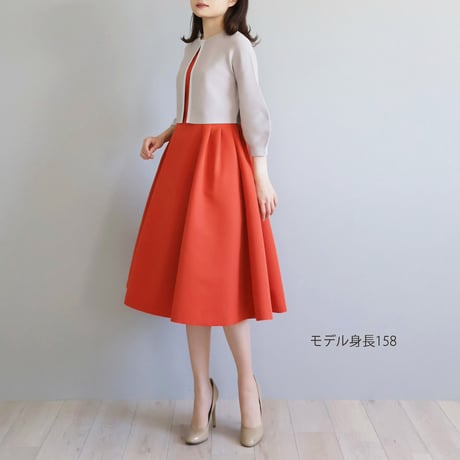 【ホールガーメント】グログランテープ使い 7分袖パフスリーブボレロ
