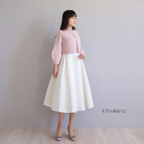 【ホールガーメント】グログランテープ使い 7分袖パフスリーブボレロ