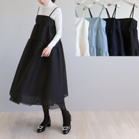 jolie mignon ウエストリボン付き バイカラー ドッキングワンピース