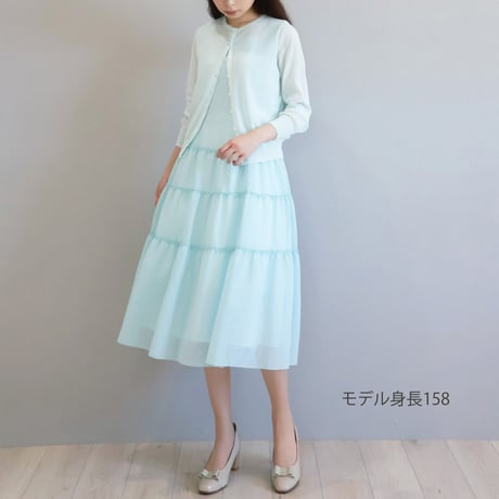 和紙混 パールボタン付き軽量カーディガン【JM1368BE】