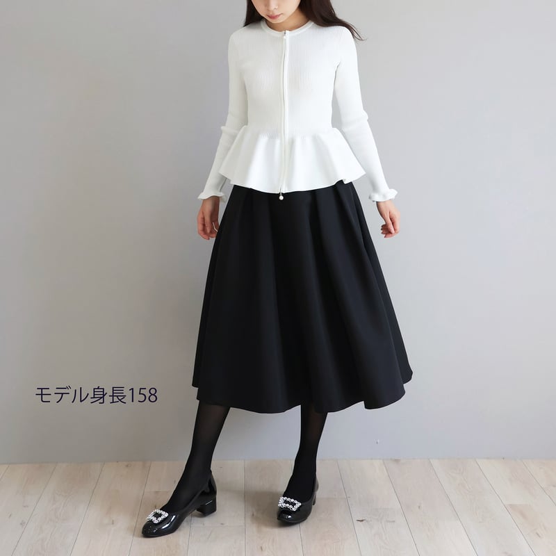 ライトグログランタックフレアスカート【JM1360BE】 | jolie mignon