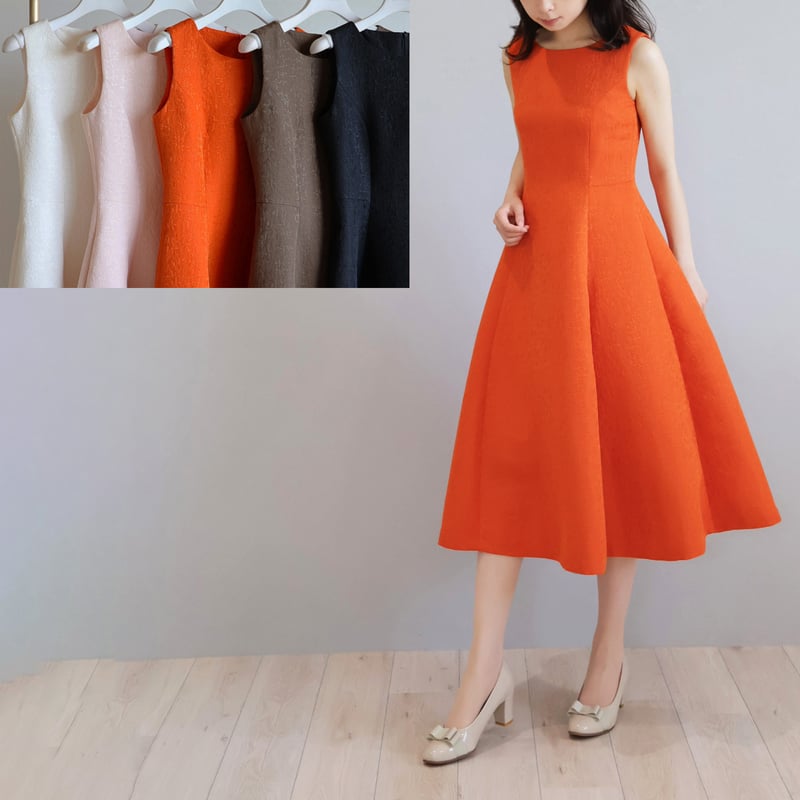 グログランジャガード エレガントワンピース【JM2355BE】 | jolie mignon