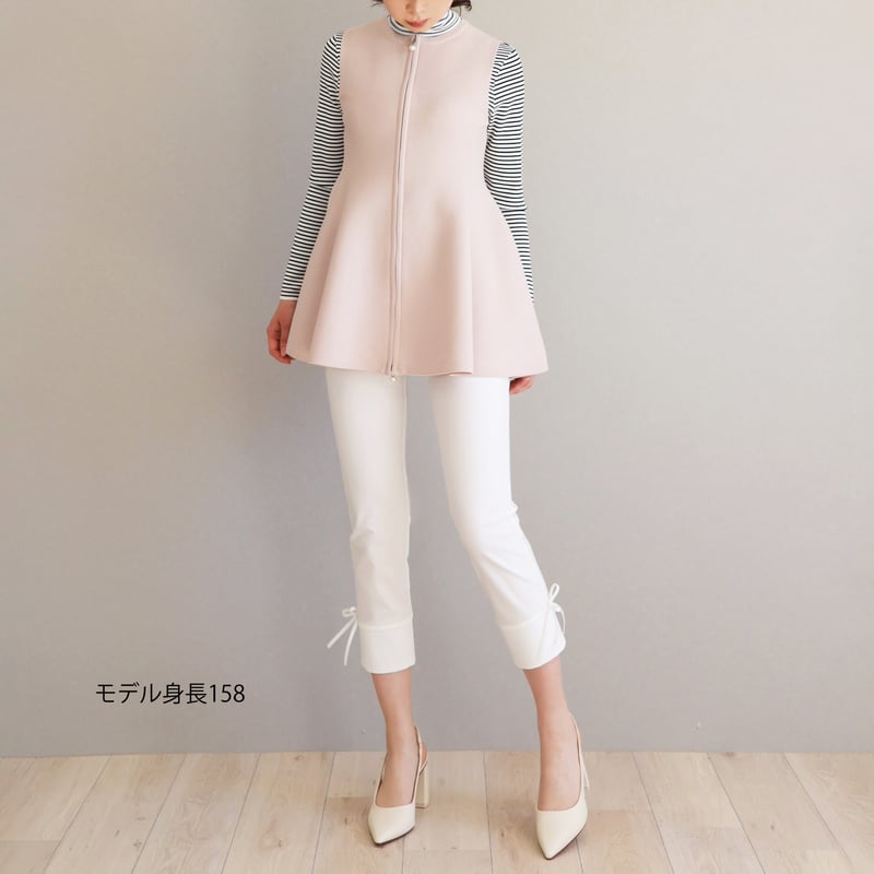 ホールガーメント オープンファスナー ペプラムジレ【JM1307BE