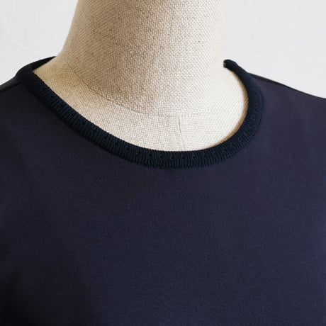 レース編み柄 パフスリーブ ストレッチTシャツ【JM1288BD】