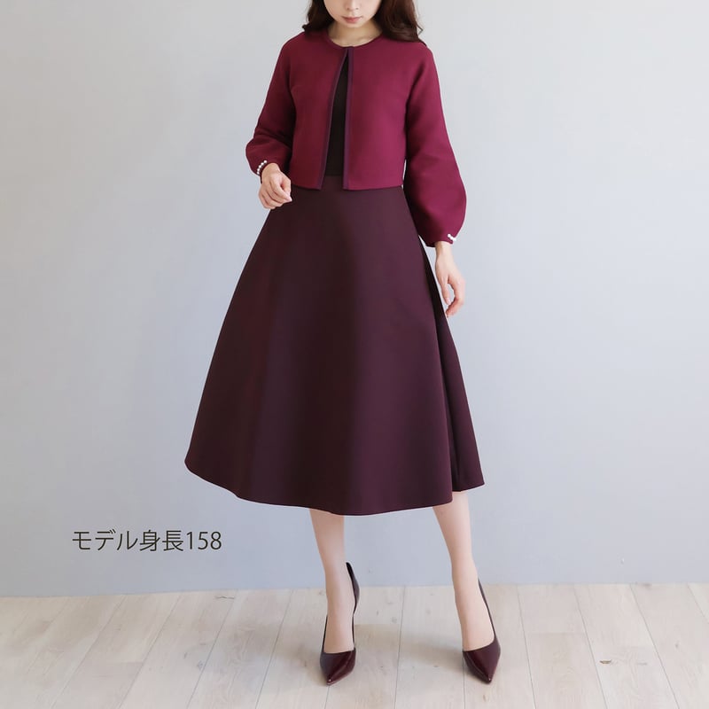 ホールガーメント 袖口パール付きパフスリーブボレロ【JM2396BF