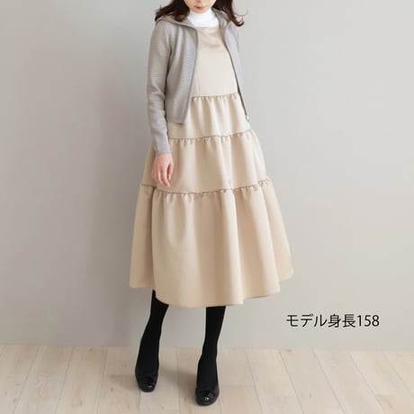 ワッシャーマットサテン ティアードワンピース【JM2335BD】