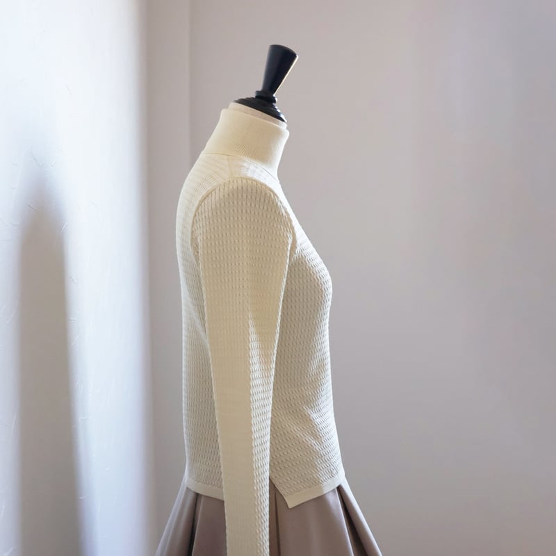 エアーウール 細ケーブル柄 タートルニットプルオーバー【JM2336BD