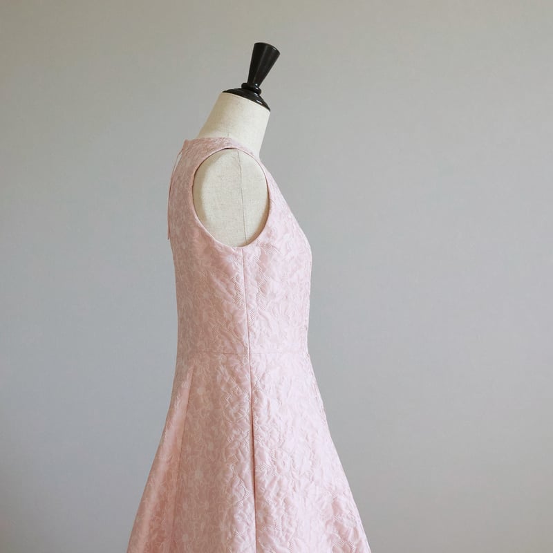 リボンブローチ付き プレミアムジャガードワンピース【JM2414BF