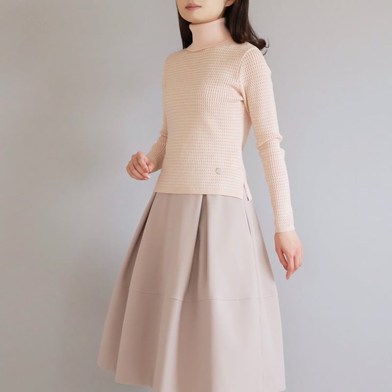 エアーウール 細ケーブル柄 タートルニットプルオーバー【JM2336BD