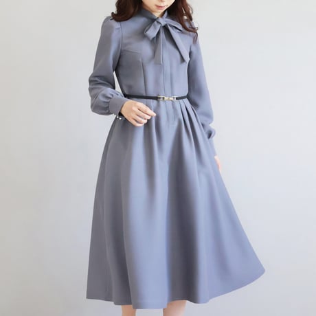 本革ベルト付き ボウタイ クラシカルワンピース【JM2394BF】