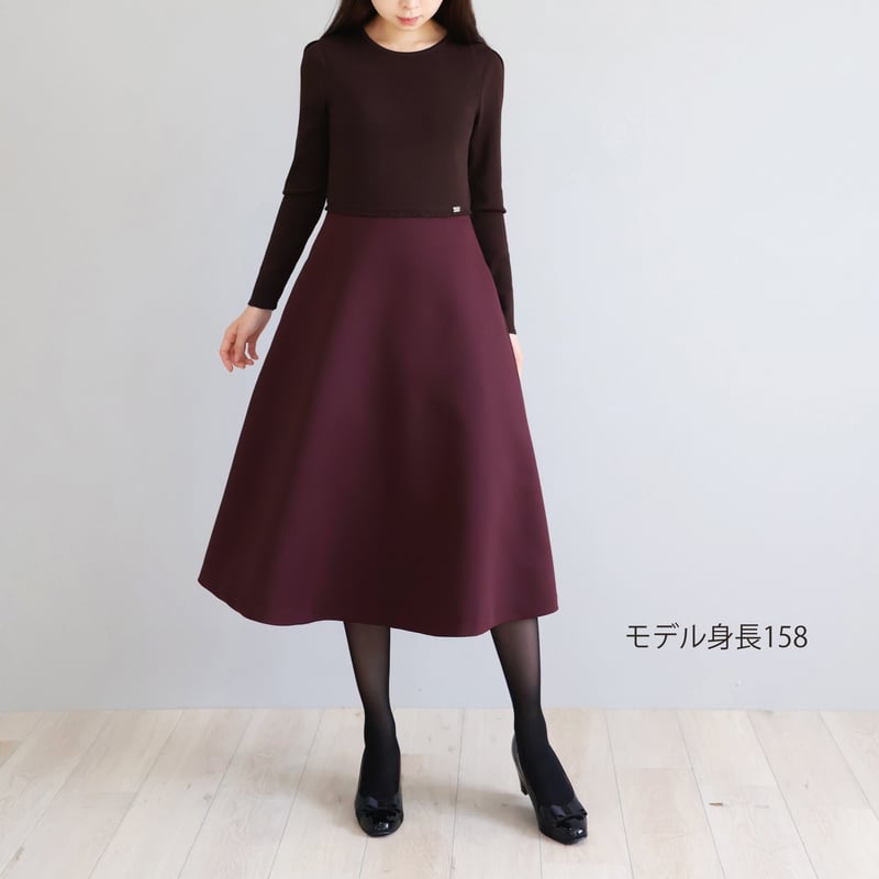 マットグログラン 長袖ドッキングワンピース【JM2382BF】 | jolie mignon