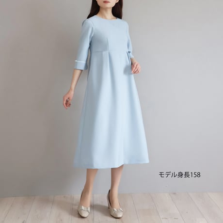 グログランリボン付き ハイウエスト切り替えワンピース【JM1355BE】