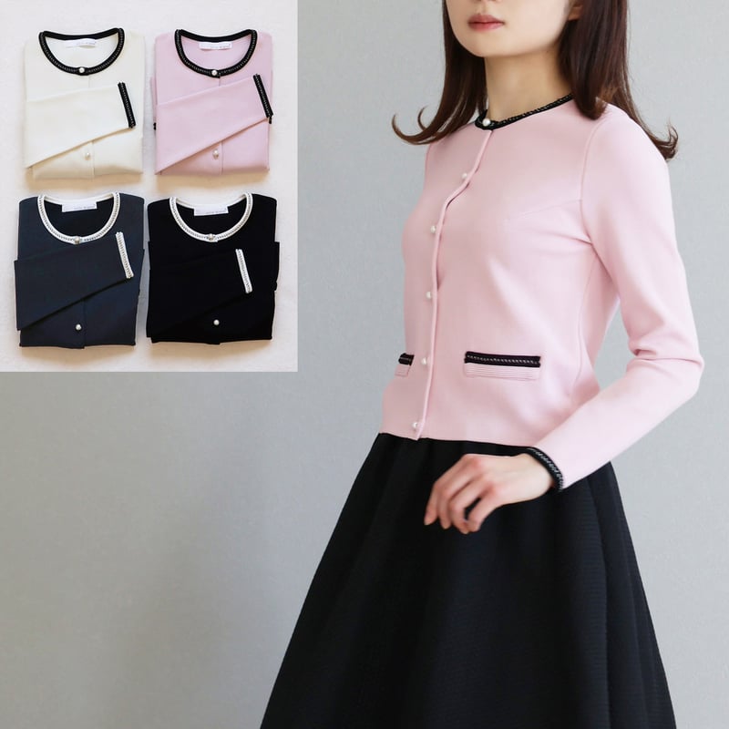 ミラノリブ ブレード付き バイカラーカーディガン【JM2325BD】 | jolie