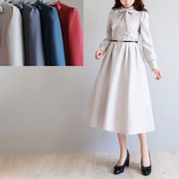 本革ベルト付き ボウタイ クラシカルワンピース【JM2394BF】