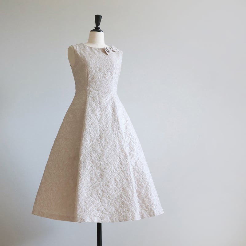 ジョリーミニョン　ポケットリボン付きジャガードワンピースjolie mignon ジョリーミニョン ポケットリボン付きジャガードワンピースjolie