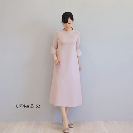 ホールガーメント パール付きベルスリーブ Aラインワンピース【JM1285BD】