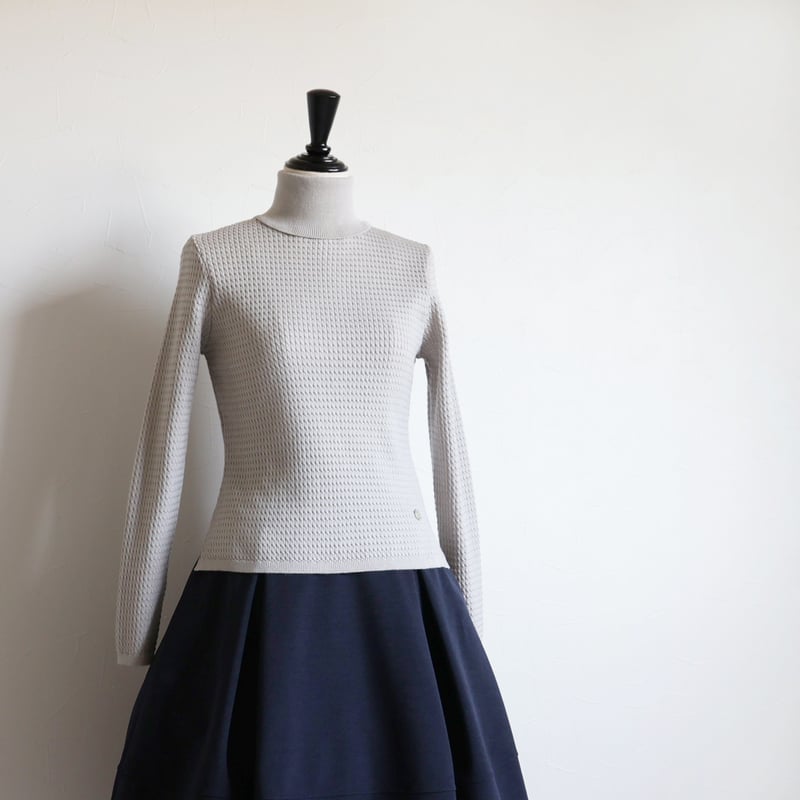 エアーウール 細ケーブル柄 タートルニットプルオーバー【JM2336BD