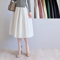 【ロング丈】 ポケット付 タックフレアスカート【JM1169BC】