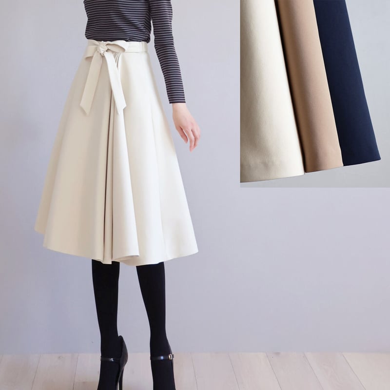 リボン付き ドレープフレアスカート【JM2322BD】 | jolie mignon 