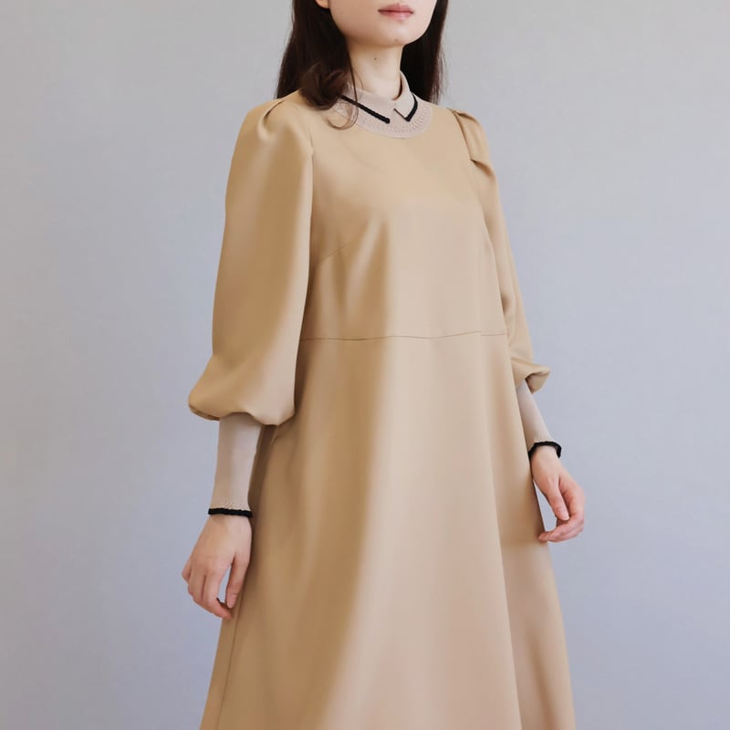 ニット衿 袖口すっきり リラックスワンピース【JM2362BE】 | jolie mignon