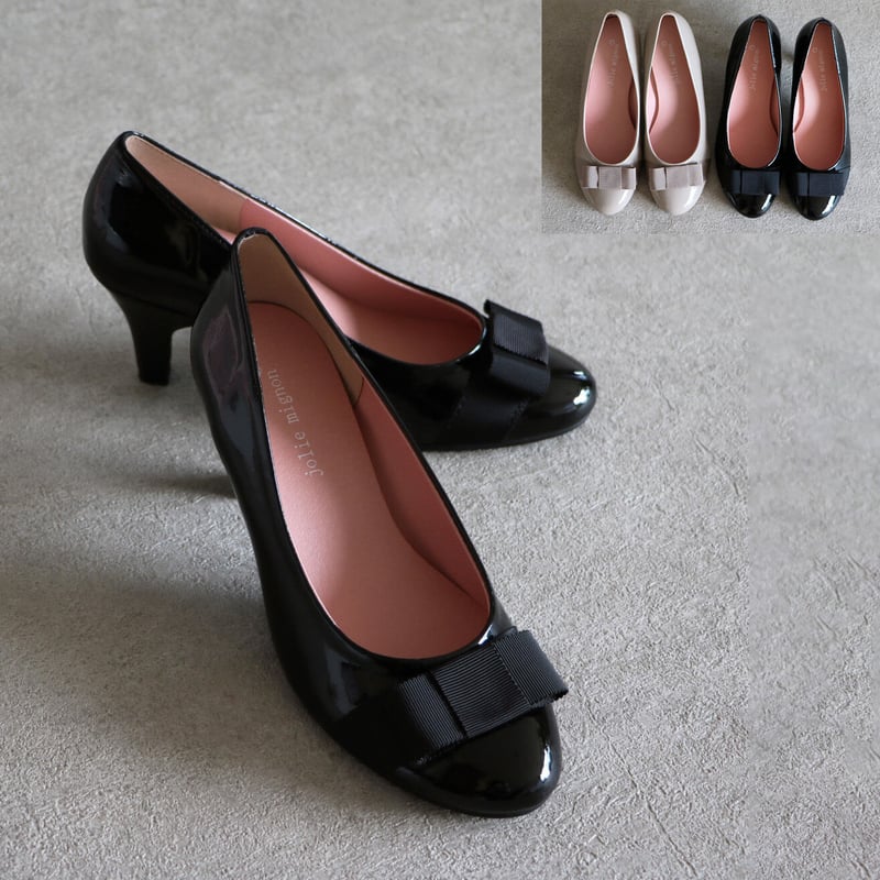 グログランリボン付き パンプス【6.5cmヒール】 | jolie mignon