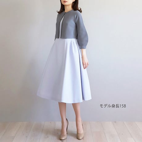 【ホールガーメント】グログランテープ使い 7分袖パフスリーブボレロ