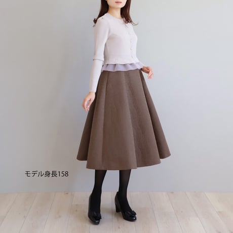ふくれオーガンジー使い ミラノリブ編み 長袖カーディガン【JM2359BE】