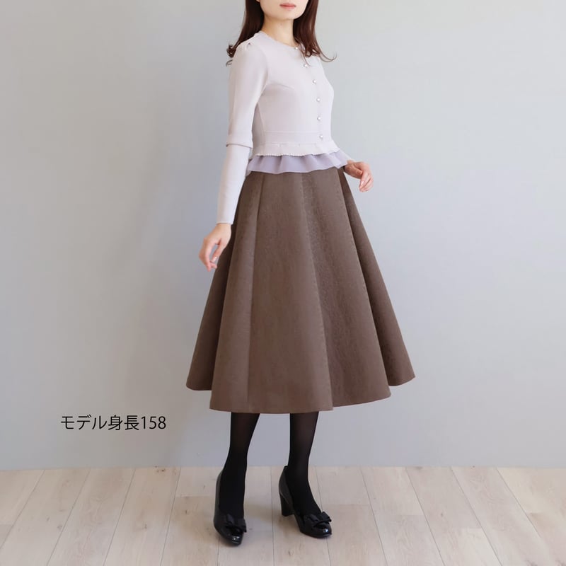 ジョリーミニョン（36）ふくれオーガンジー使い ミラノリブ編み 長袖