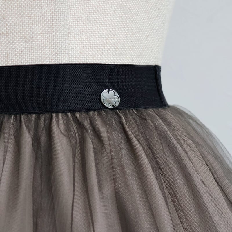 ロング丈】ギャザー切り替えチュールスカート【JM2349BE