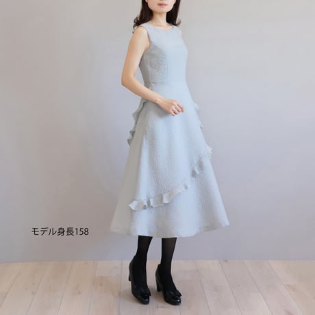 ふくれジャガード フリル付きワンピース【JM2352BE】