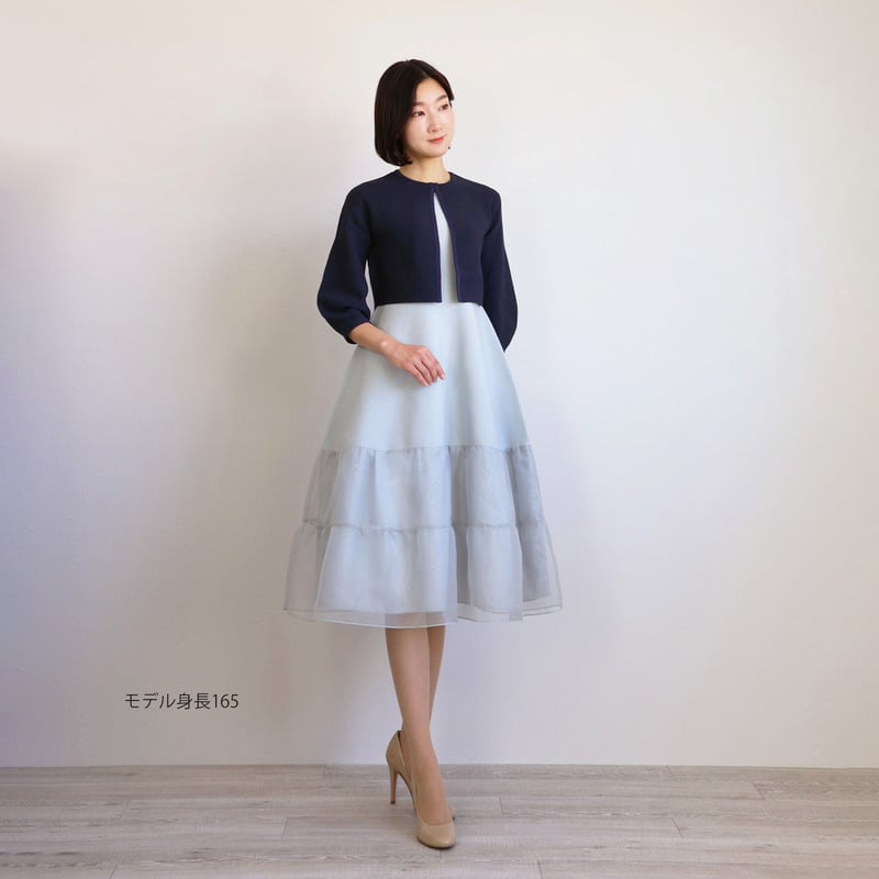 ホールガーメント】グログランテープ使い 7分袖パフスリーブボレロ