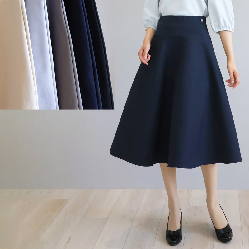 ロング丈】形状回復ニットフレアスカート【JM2383BF】 | jolie mignon