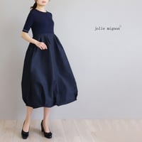 バイカラー半袖 バルーンドッキングワンピース【JM1391BF】