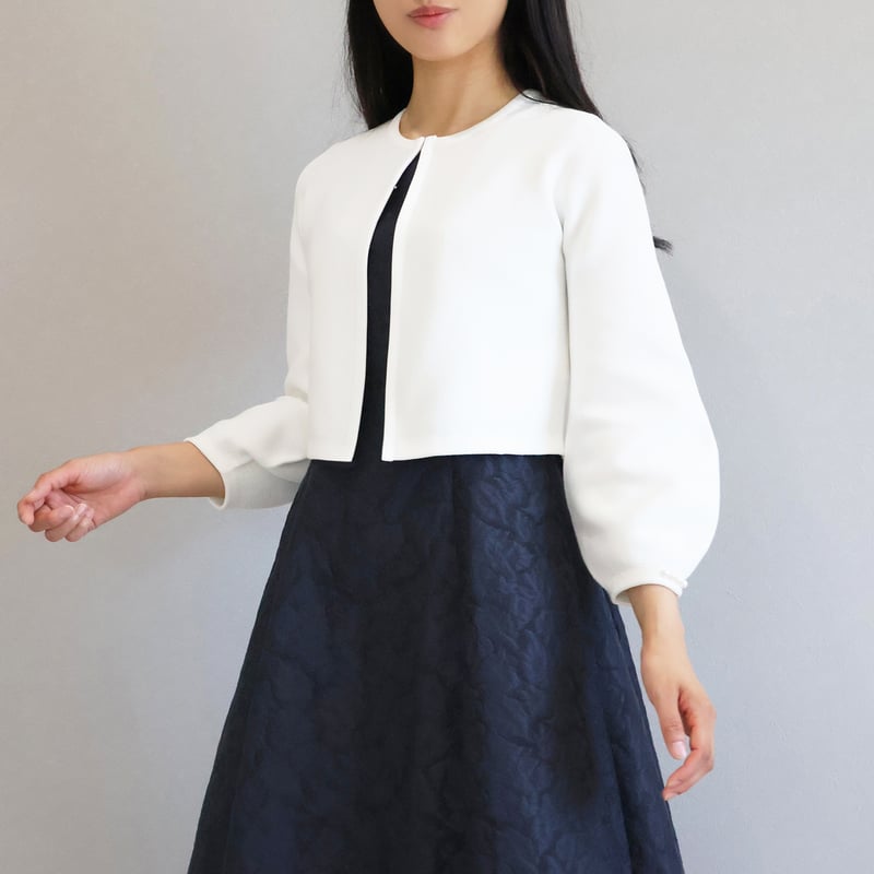 ホールガーメント 袖口パール付きパフスリーブボレロ【JM2396BF