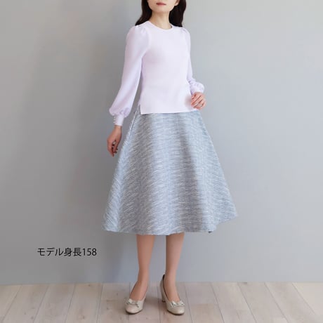 袖口パール付き 異素材パフスリーブプルオーバー【JM1314BE】