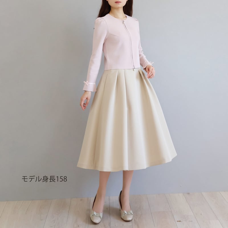 ライトグログランタックフレアスカート【JM1360BE】 | jolie mignon