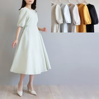 リネン風 パフスリーブリラックスワンピース【JM2344BE】