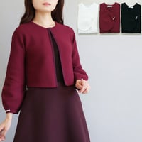 ホールガーメント 袖口パール付きパフスリーブボレロ【JM2396BF】