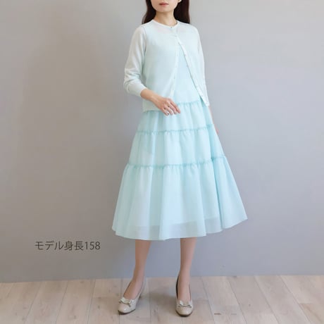 和紙混 パールボタン付き軽量カーディガン【JM1368BE】