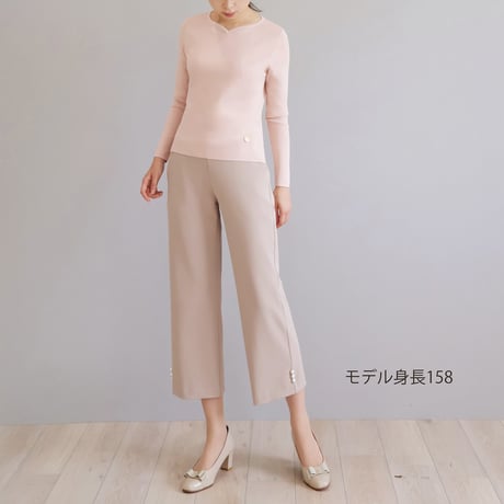 パール付き ストレッチクロップドパンツ【JM2415BF】